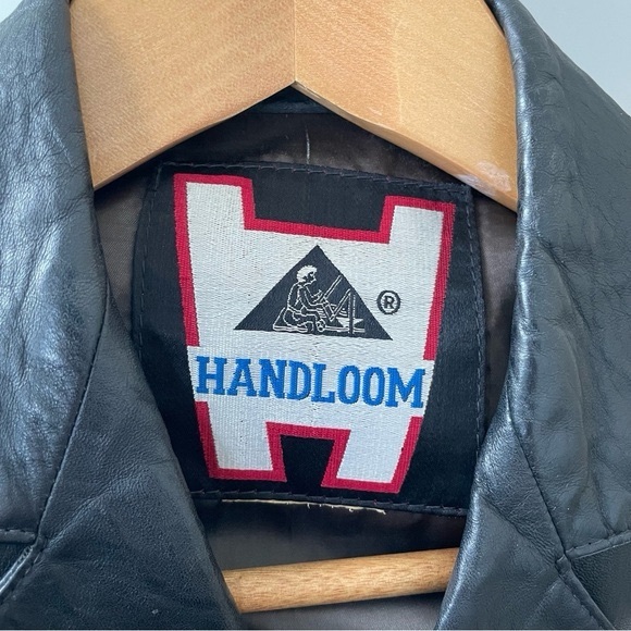 Vintage Leather Trench Coat Size XS Small Black 70s 80s - Picture 9 of 9